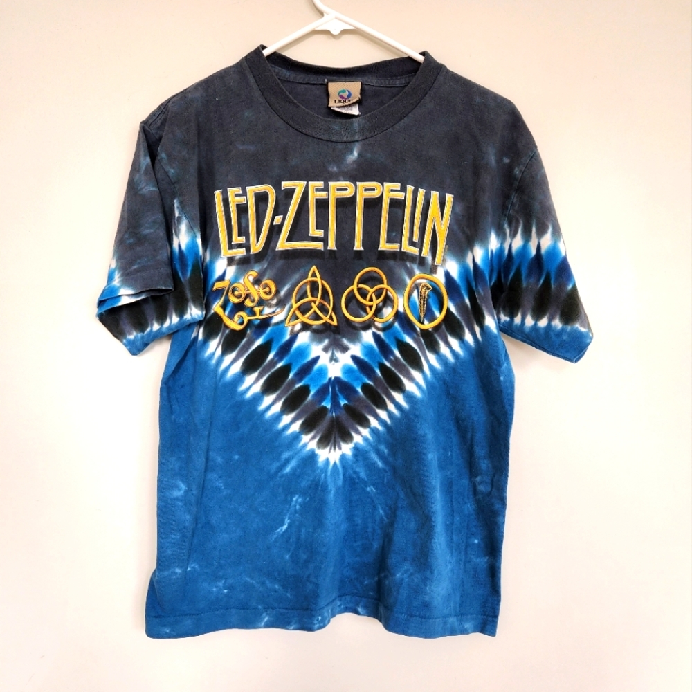 Vintage liquid blue led zeppelin tie dye t-shirt